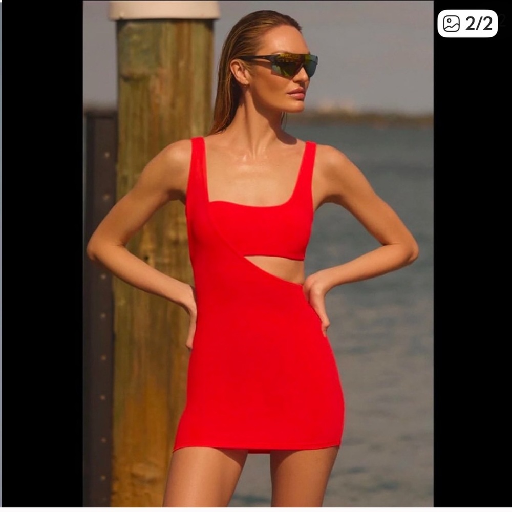 ALO Yoga Red Cutout Dress